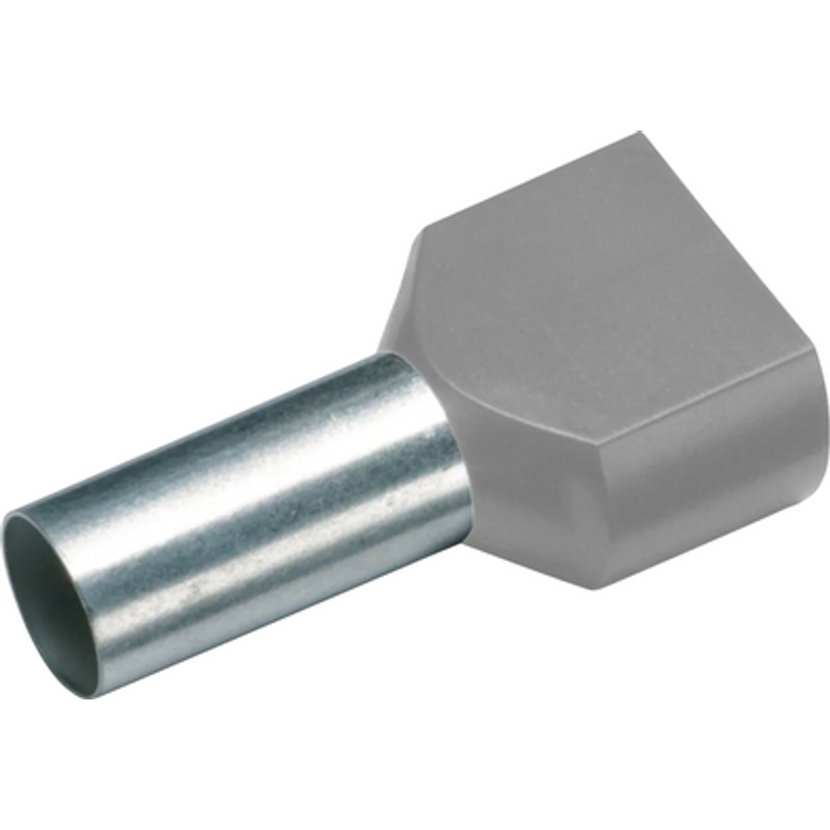 Tootefoto - Cimco 187741 Twin Ferrule 4 Mm Partially Insulated Grey 100 Pc(S)
