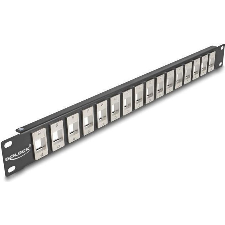 Tootefoto - Delock 19? Keystone Patchpanel 16 Port 1 HE schwarz (66758)