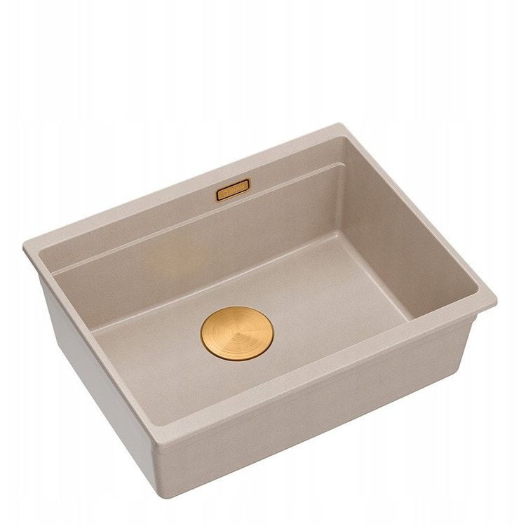 Tootefoto - Logan 100 Graniteq p rl bee 56x45x21,5 cm kraanikauss 1 kambriga riputatud vask manuaalse sifooniga