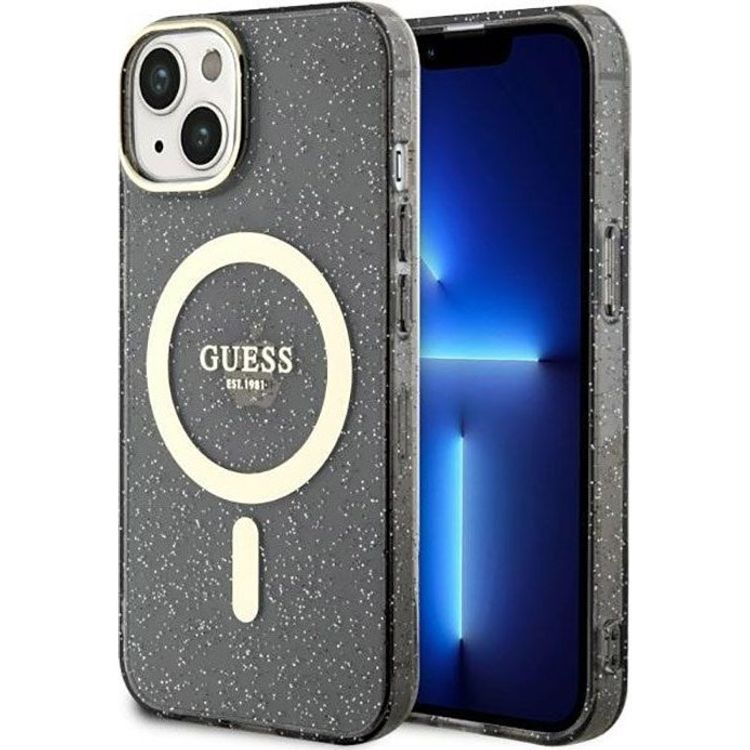 Tootefoto - Guess Guess Glitter Gold MagSafe iPhone 14 Plus mbris (must)