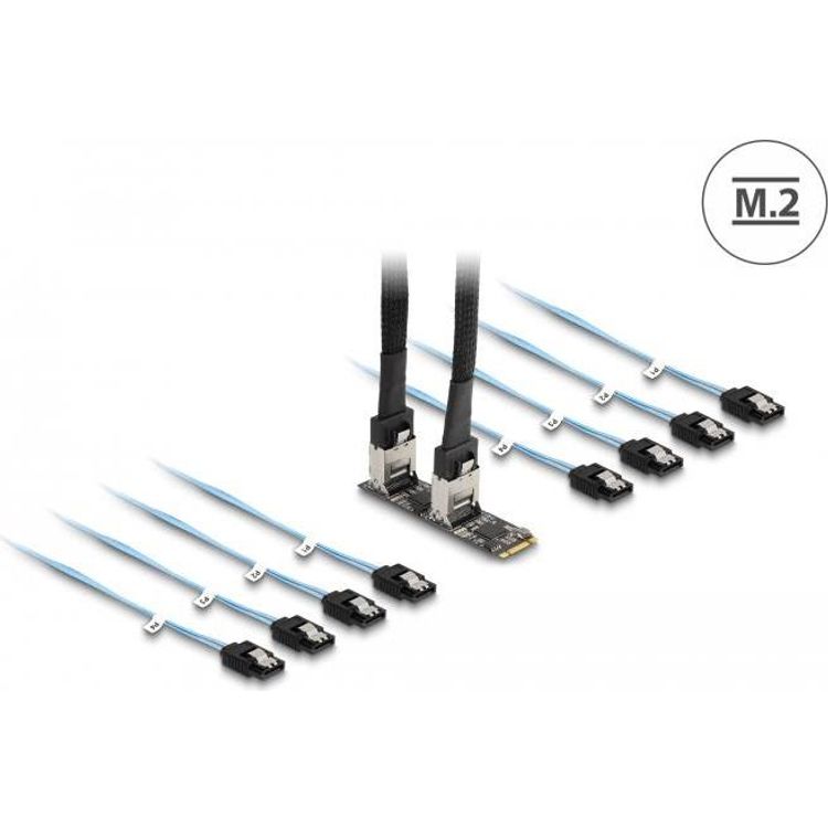 Tootefoto - Delock Konverter M.2 2280 Key B+M Stecker zu 8 x SATA (64211)