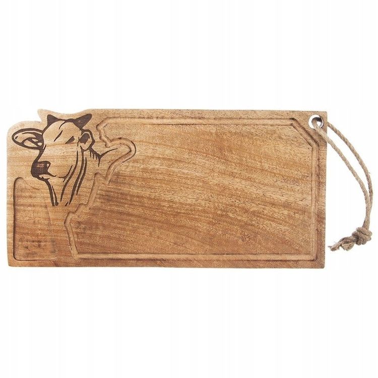 Tootefoto - Deska Mangowiec ORION 45 x 22 cm z Rowkiem i G ow Byka do Serwowania