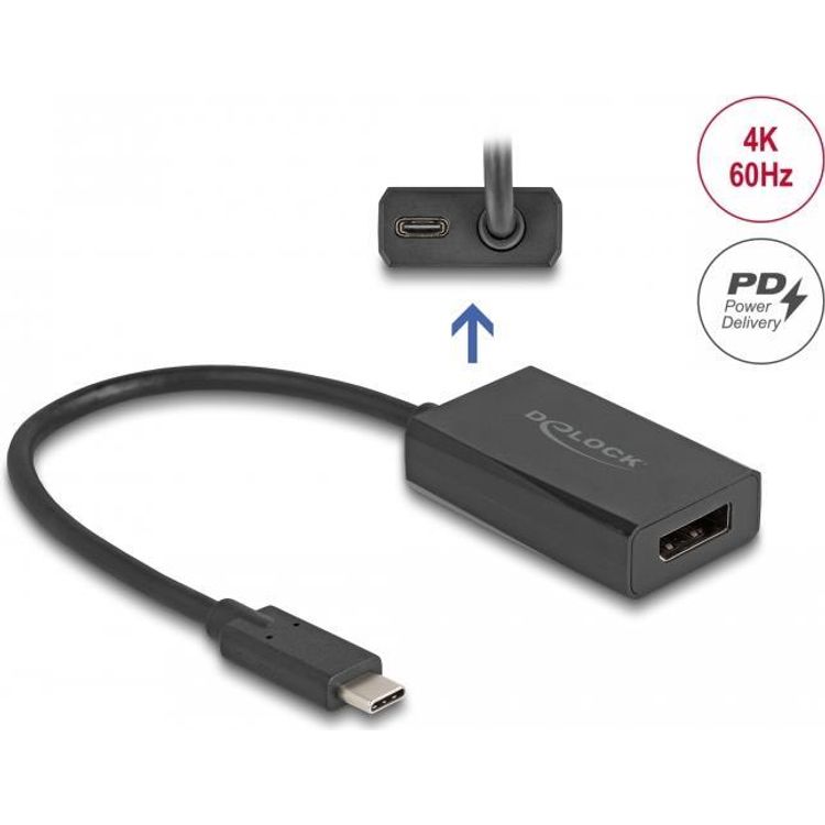 Tootefoto - DeLOCK 61059 Videokabel-Adapter 0,15 m USB Typ-C DisplayPort Schwarz (61059)