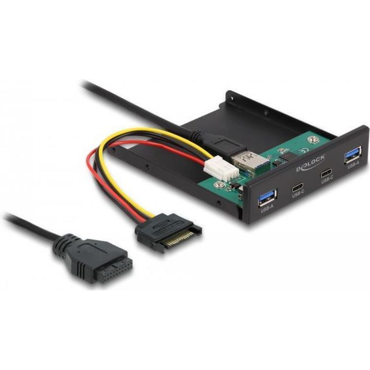 Tootefoto - DeLOCK 64155 draivilahtripaneel 8,89 cm (3.5") Sisend-v ljundportide paneel Must