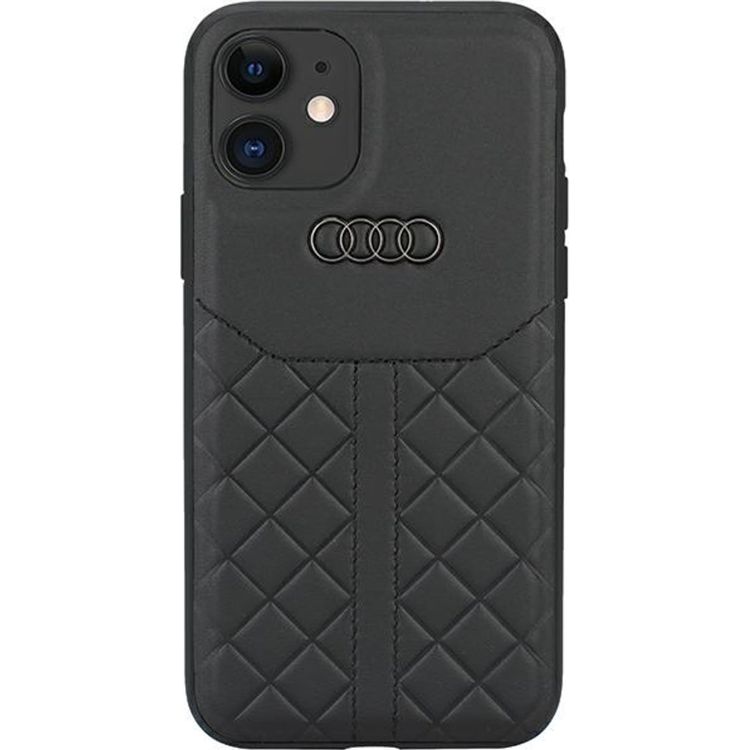 Tootefoto - Audi Audi ehtne nahk iPhone 12/12 Pro 6,1" must/must k va mbris AU-TPUPCIP12P-Q8/D1-BK