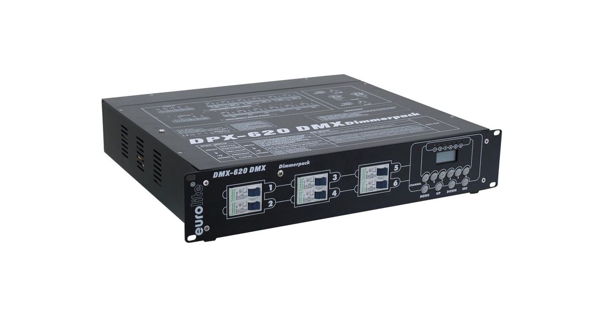 Dimmer Eurolite DPX-610 DMX - 6 Canali, 19 Pollici, Per Illuminazione Professionale - Foto 5