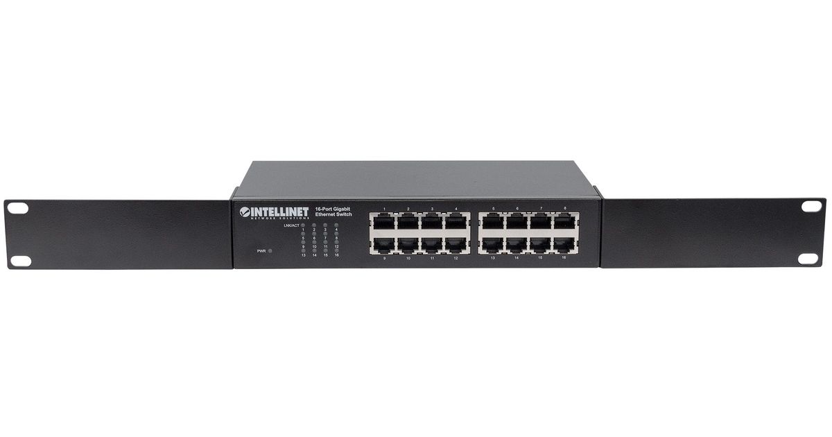 16-Port Gigabit Ethernet 19 Rackmount Switch RJ45 10/100/1000 Mbps, IEEE  802.3az Energy Efficient Ethernet