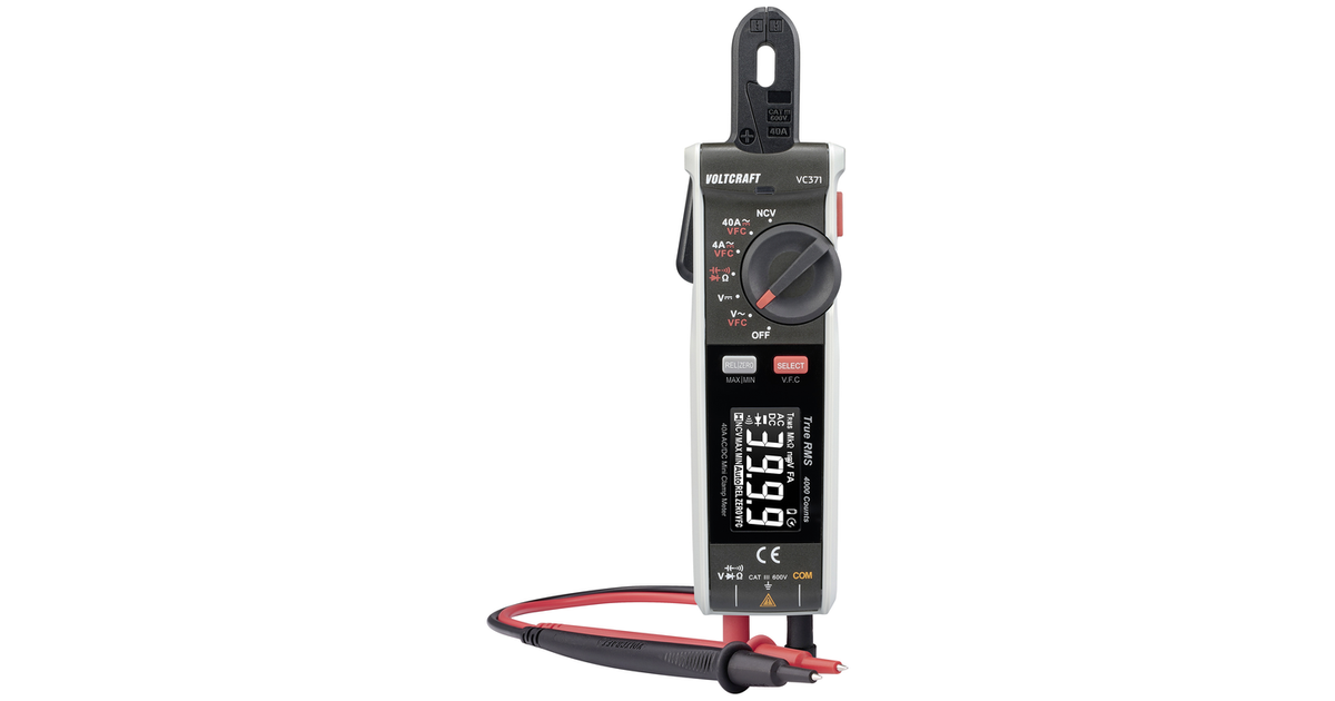 VOLTCRAFT VC-371 Pinza amperometrica digitale CAT III 600 V Display (Counts): 4000