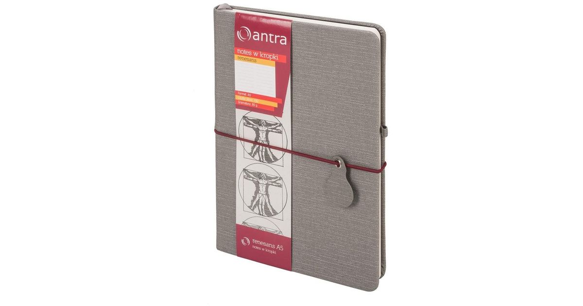 ANTRA Notes A5 Kropki Renesans Szary ANTRA - 280234 - Kaustikud ja ...