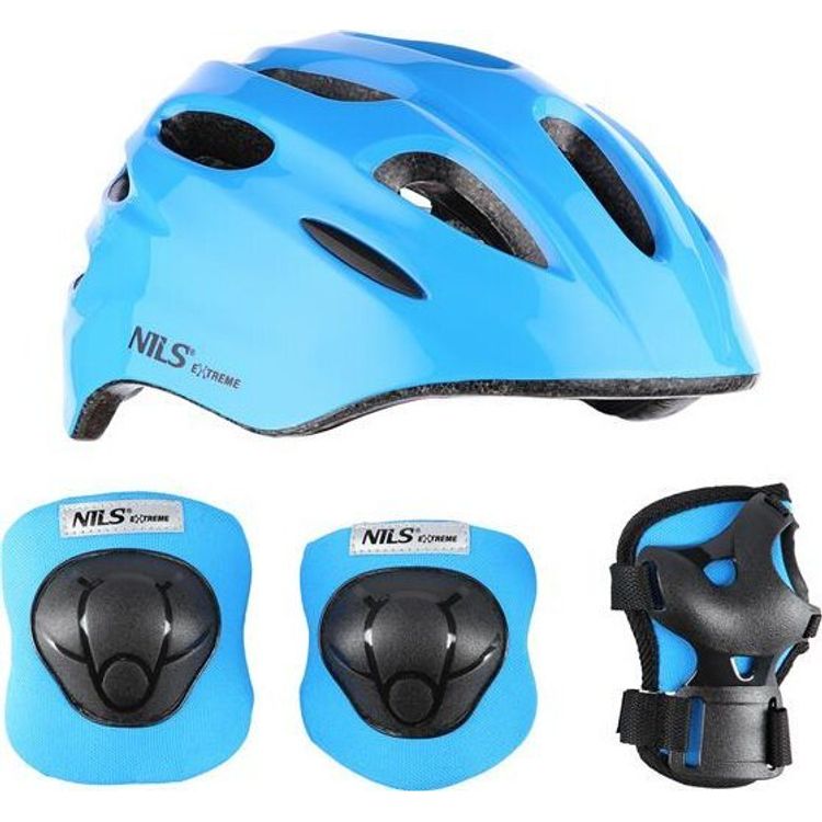 Tootefoto - Siniste kaitsmetega kiivrikomplekt Nils Extreme Nils Extreme mtw01 h210 suurus XS