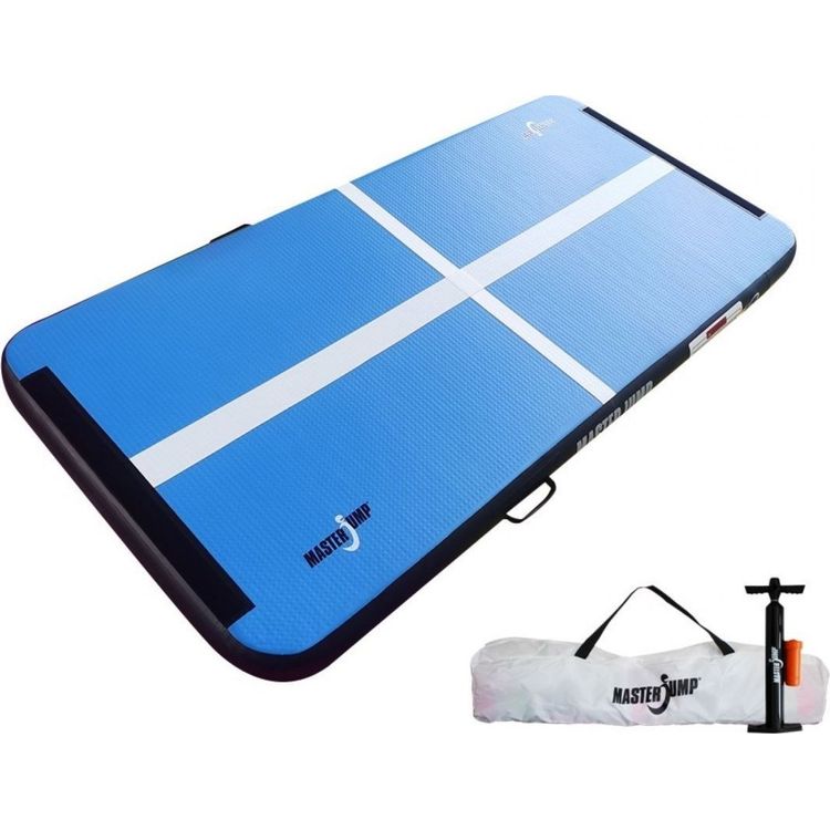 Tootefoto - Master Dmuchany materac gimnastyczny MAS-B858 200 cm x 100 cm x 10 cm niebieski