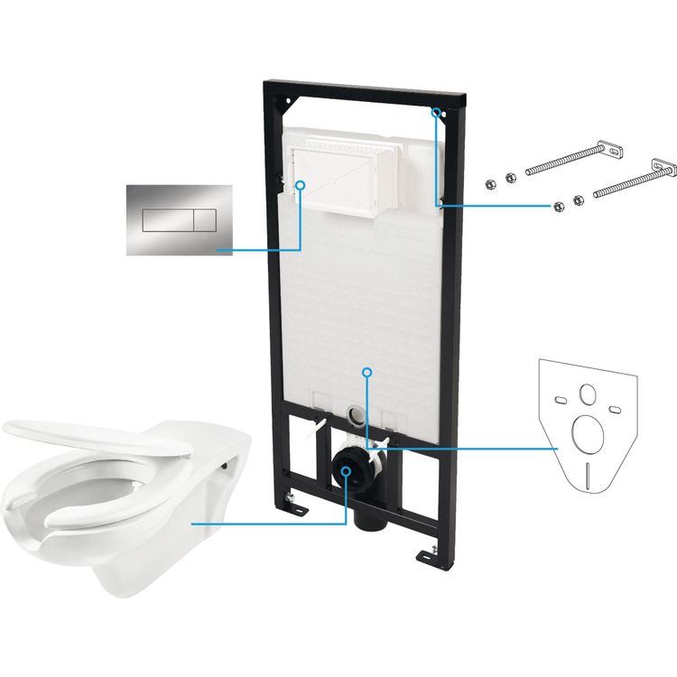 Tootefoto - Deante peitekomplekt VITAL WHITE RIPUTATUD WC KAUSS + AEGLASELT SULGUV ISTE + KONREERITUD RAAM CDVS6WPW
