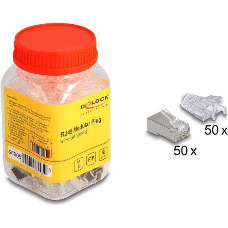 Tootefoto - DeLOCK 66905 juhtmepistmik RJ-45 Metallik, L bipaistev