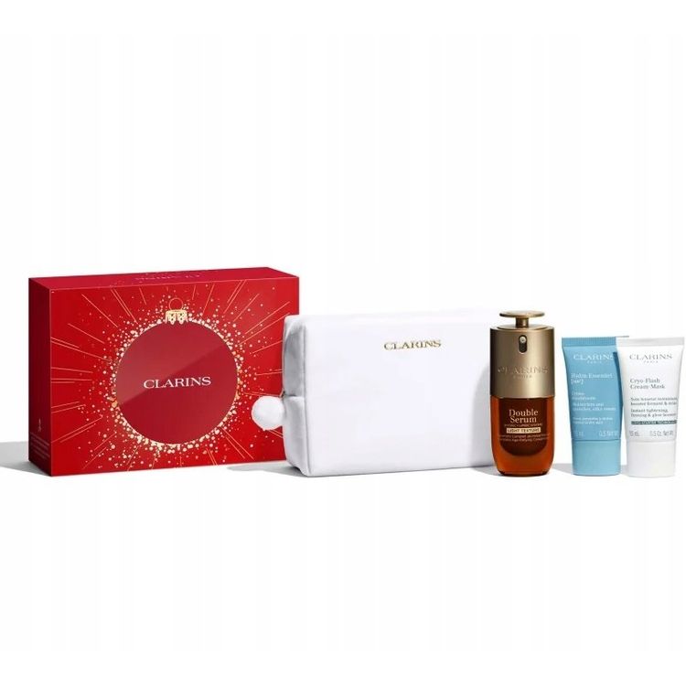 Tootefoto - Clarinsi komplekt Clarins: Cryo-Flash, pinguldav ja s ra, kreemmask, n ole, 15 ml + topeltvalgus, vananemisvastane, seerum, n ole, 30 ml + h drauliline essentiel, niisutav, kreem,