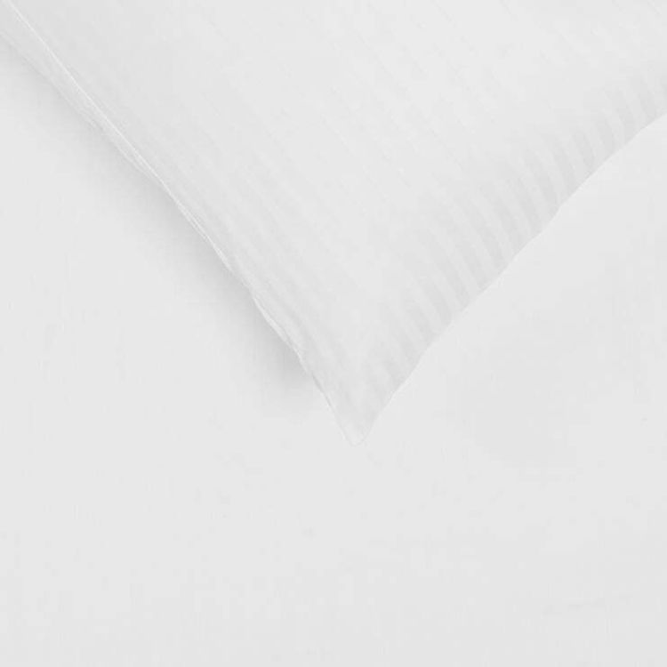 Tootefoto - VOODIKATE KOMPLEKT Triibuline Valge SAteen 200x220