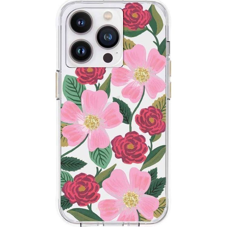 Tootefoto - L bipaistev p ssipaber kullaga kaunistatud iPhone 14 Pro Max mbris (Rose Garden)