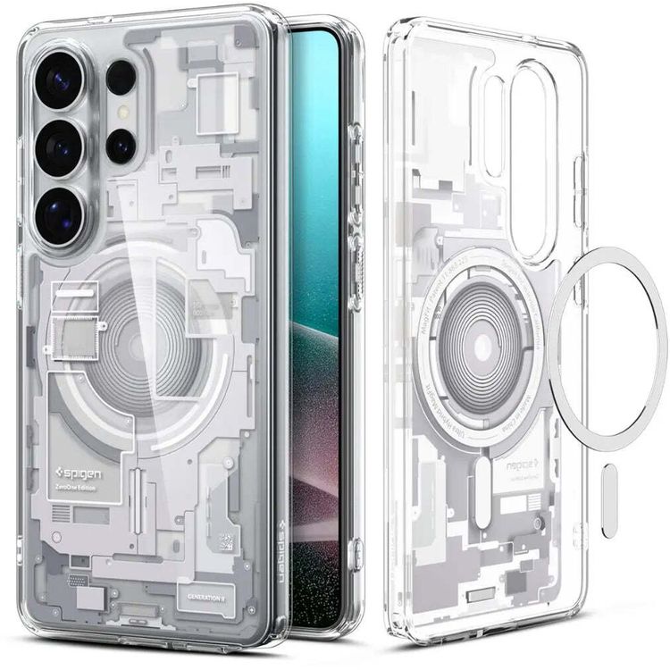 Tootefoto - Spigen Spigen Ultra Hybrid Mag MagSafe Case for Samsung Galaxy S26 Ultra Zero One - Transparent and White