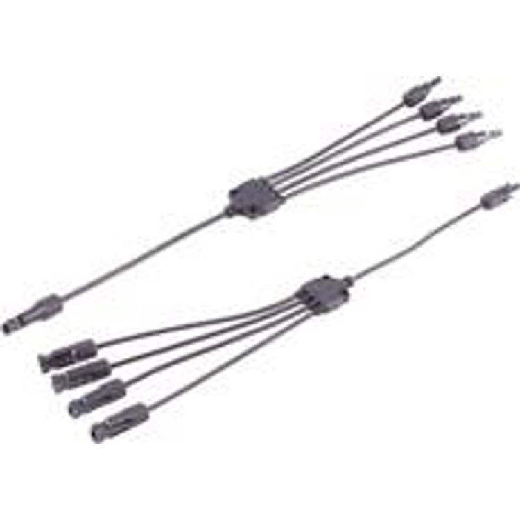 Tootefoto - shiverpeaks -PV4 T-Adapterkabel Set, 4/1, 4mm , schwarz/schwarz, 30cm (BS02-21034)