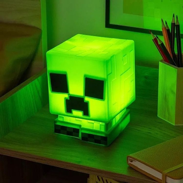 Tootefoto - Minecraft Silikonowa Lampka CREEPER z Akumulatorem 15cm Nowo Prosto z Kin