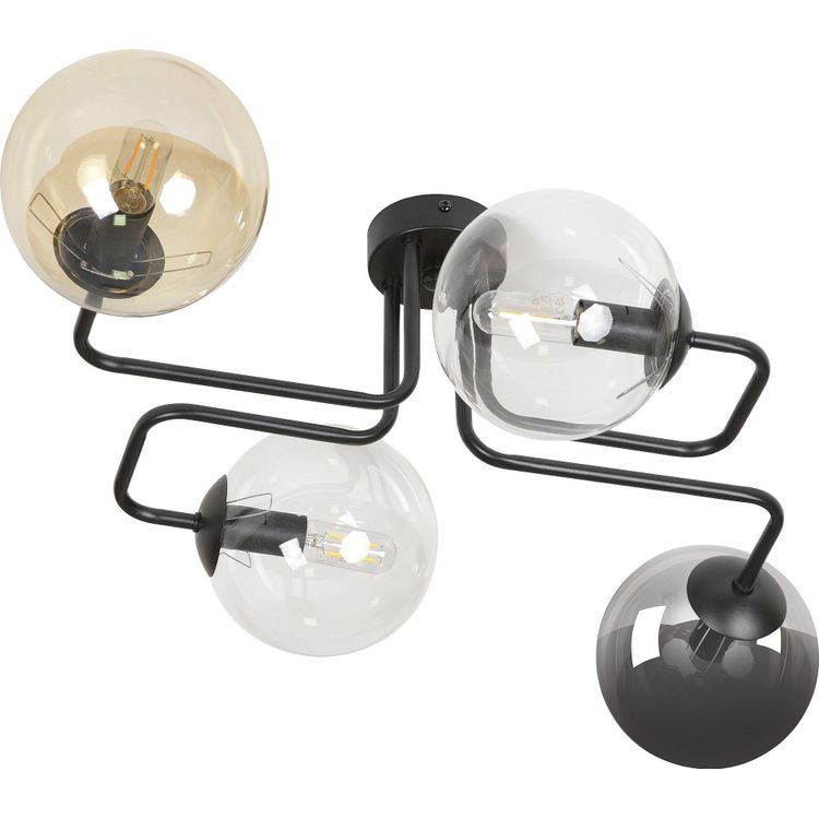 Tootefoto - ORNO BARI rippuv lamp rippuv lamp, max. 4x40W, E14, must ja v rv (segu)