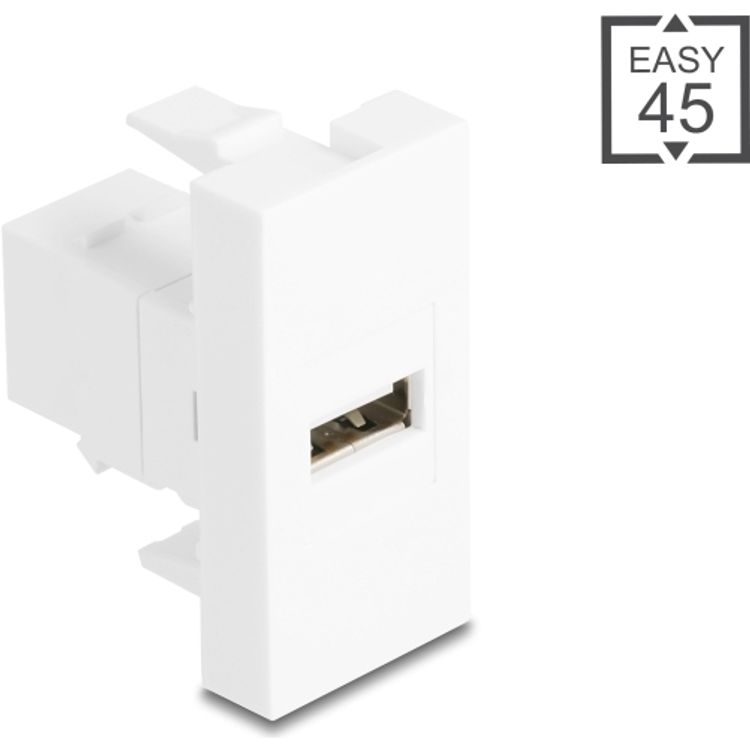Tootefoto - Delock Easy 45 Modul USB 2.0 Typ-A BU zu 2.0 Typ-B ws (90907)