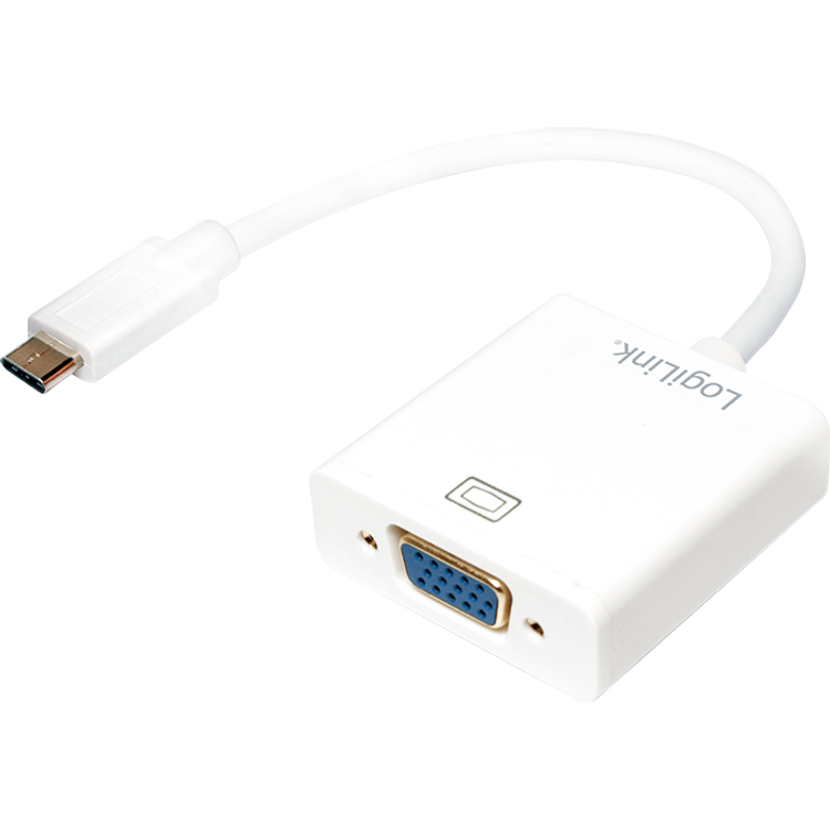 Tootefoto - LogiLink USB-C/VGA USB-graafikaadapter 1920 x 1080 pikslit Valge