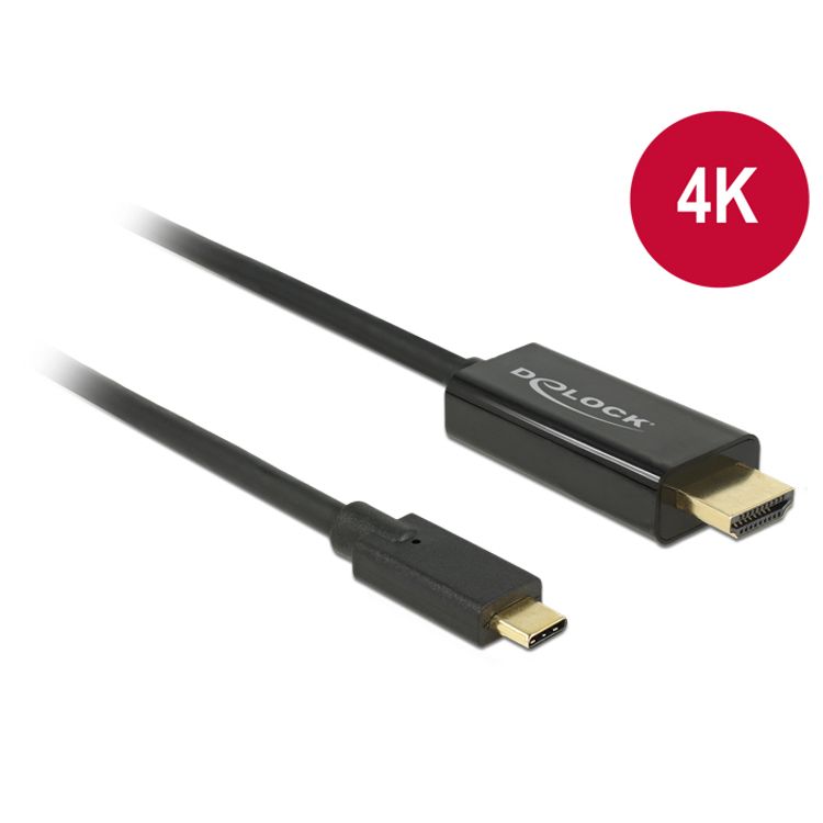 Tootefoto - DeLOCK 85258 videokaabliadapter 1 m USB t p-C HDMI Must