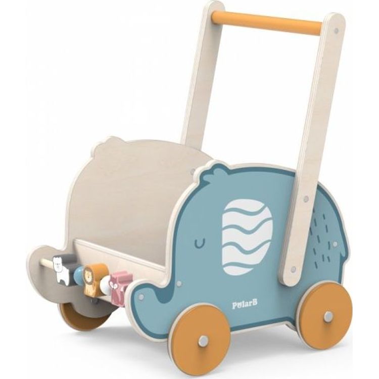 Tootefoto - Viga Toys Viga PolarB Wooden Trolley 2in1 Pusher Elephant