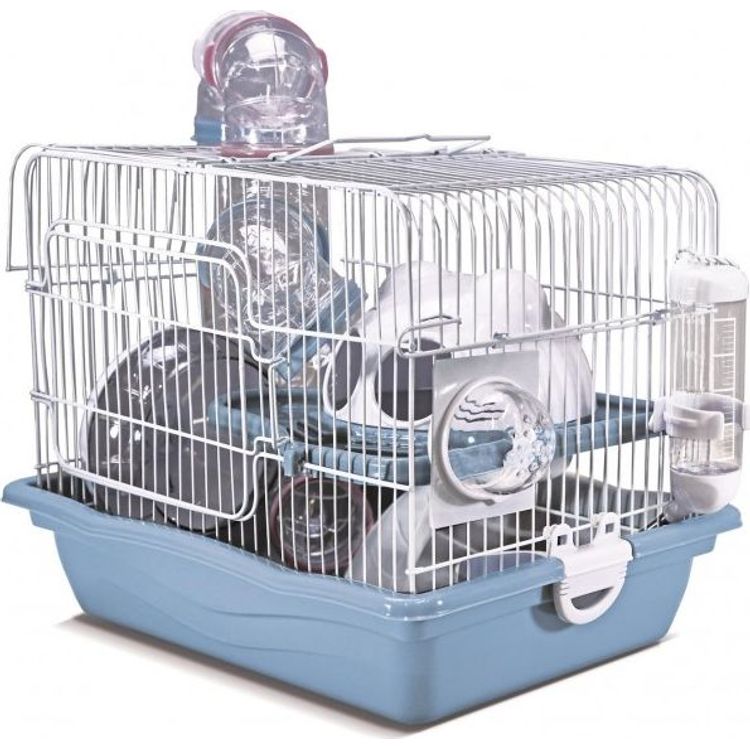 Tootefoto - Panama Pet Klatka dla gryzoni, 35,5x26,6x27,5 cm, bia o/niebieska