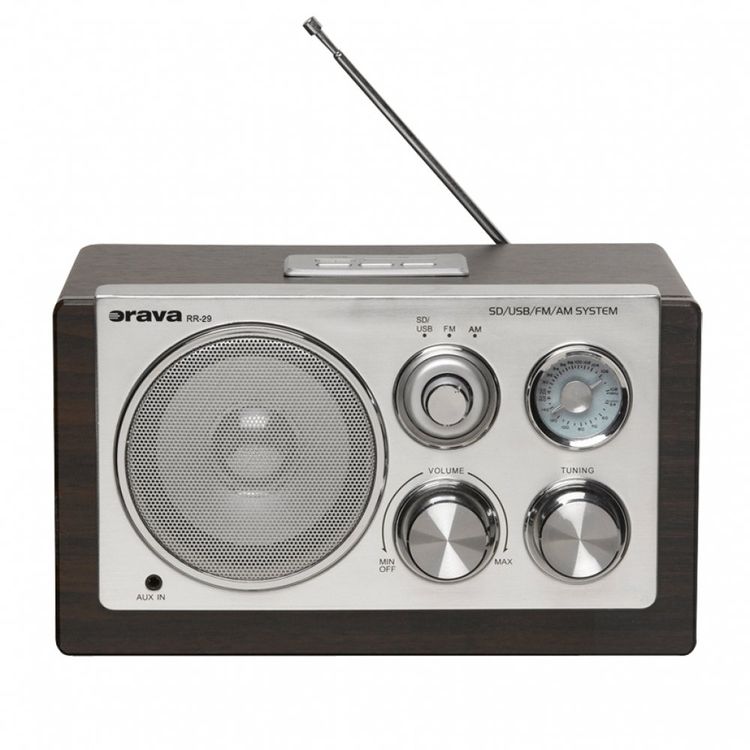 Tootefoto - Raadio Orava RR-29 A raadio, 1 x 3,5 W, AM / FM raadio, USB, AUX sisend, SD-kaart, pruun / h be