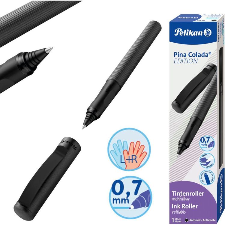 Tootefoto - Pelikan Pina Colada Edition. Bauart: Stick Pen, Produktfarbe: Anthrazit, Schreibfarben: Blau. Verpackungsart: Box, Menge pro Packung: 1 St ck(e) (824415)