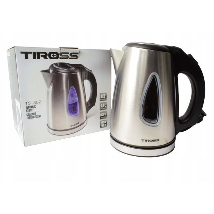 Tootefoto - Tiross veekeetja Elektriline metallist veekeetja 1630W v ike 1,0L TIROSS TS-1362