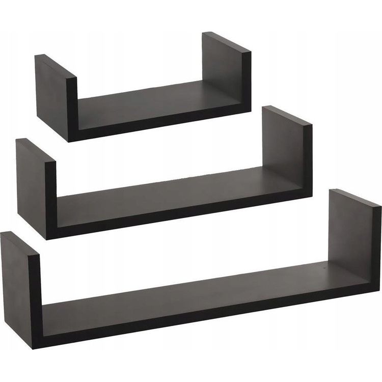 Tootefoto - 5viis Dekoratiivne riiulikomplekt, 3 tk, must