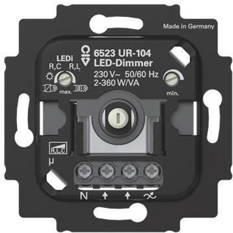Tootefoto - BUSCH JAEGER BJ LED-Dimmer.2+3 Draht6523 UR-104m.N-Klemme (2CKA006512A0353)