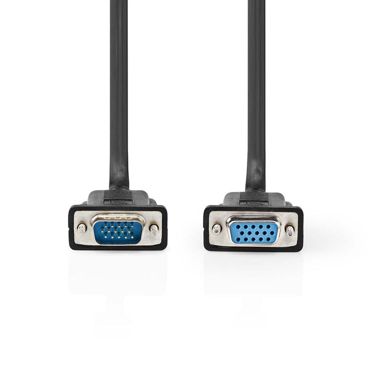 Tootefoto - Nedis VGA-Kabel | VGA Stecker | VGA Buchse | Vernickelt | Maximale Aufl sung: 1280x800 | 2.00 m | rund | ABS | Schwarz | Plastikbeutel