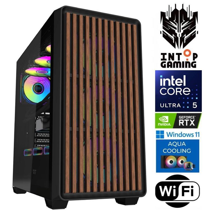 Tootefoto - INTOP AQUA Ultra 5 245KF 64GB DDR5 1TB SSD M.2 NVME+4TB RTX5060Ti 8GB WiFi WIN11Pro