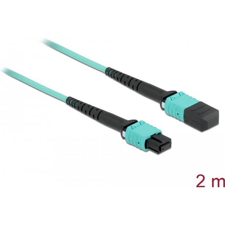 Tootefoto - DeLOCK 86956 kiudoptiline kaabel 2 m MPO OM4 Rohekassinine v rv