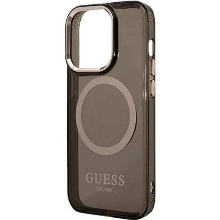 Tootefoto - Guess Translucent MagSafe Compatible Case f r Apple iPhone 14 Pro - black (GUHMP14LHTCMK)