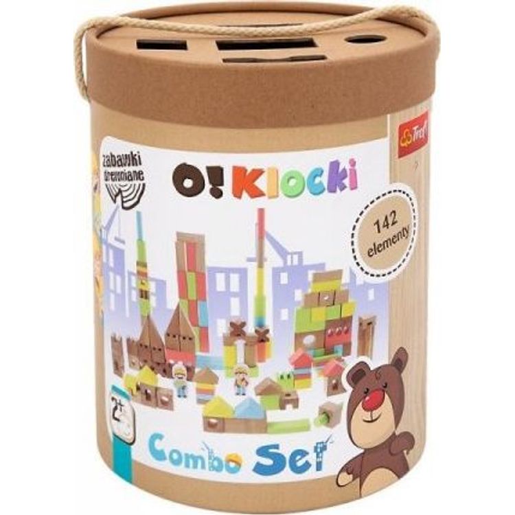 Tootefoto - Trefl Zabawka drewniana - Klocki combo 142szt