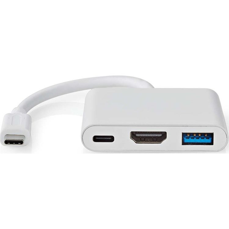 Tootefoto - Nedis USB Multi-Port-Adapter USB 3.2 Gen 1 - USB-C Stecker, HDMI Ausgang, USB-A Buchse, USB-C Buchse, 5 Gbps, wei