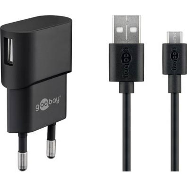Tootefoto - Goobay Micro USB-Ladeset 1 A, 1 m - Netzteil mit Micro USB Kabel (45296)