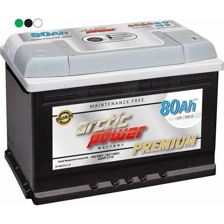 Tootefoto - Arctic Power Premium Aku Smf 80Ah 275X175X190 800A (En) -/+ Magic Eye (Thermo King)