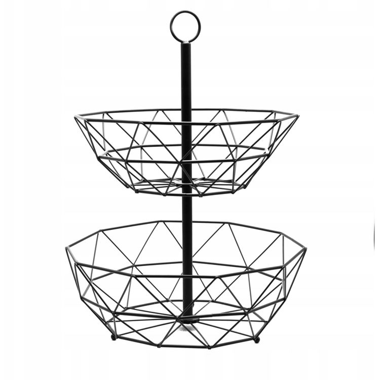 Tootefoto - Brunbeste Puuviljakorv, kahetasandiline korv, 2-korruseline must BRUNBESTE BB-2533