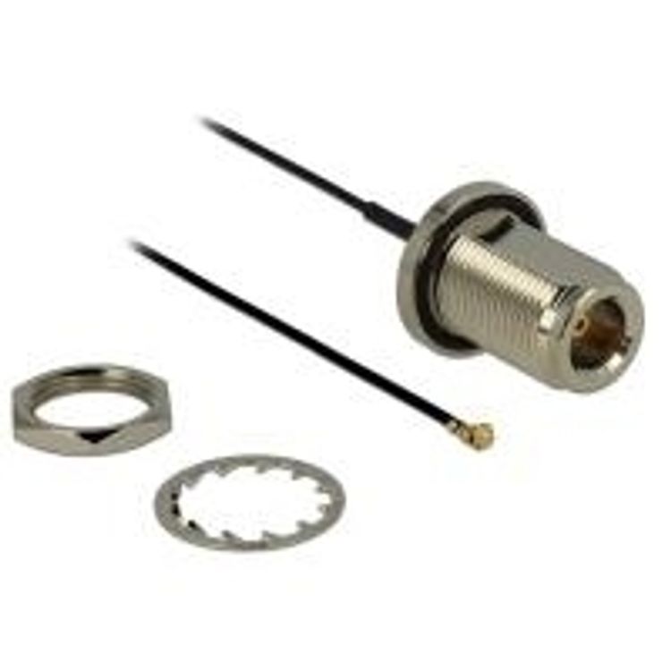 Tootefoto - DeLOCK 0.13m N/MHF U.FL koaksiaalkaabel RF 1.37 0,13 m MHF/U.FL Must, H be