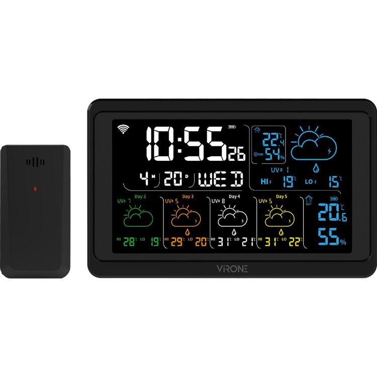 Tootefoto - Orno Multifunktsionaalne ilmajaam, juhtmevaba, Wi-Fi, must