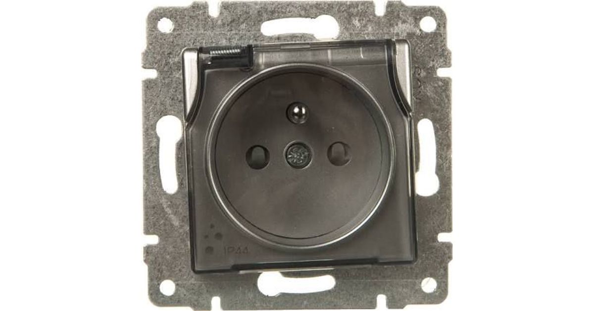 KOS VENA Single hermetic socket z / u 16A 250V IP44 with a shutter and