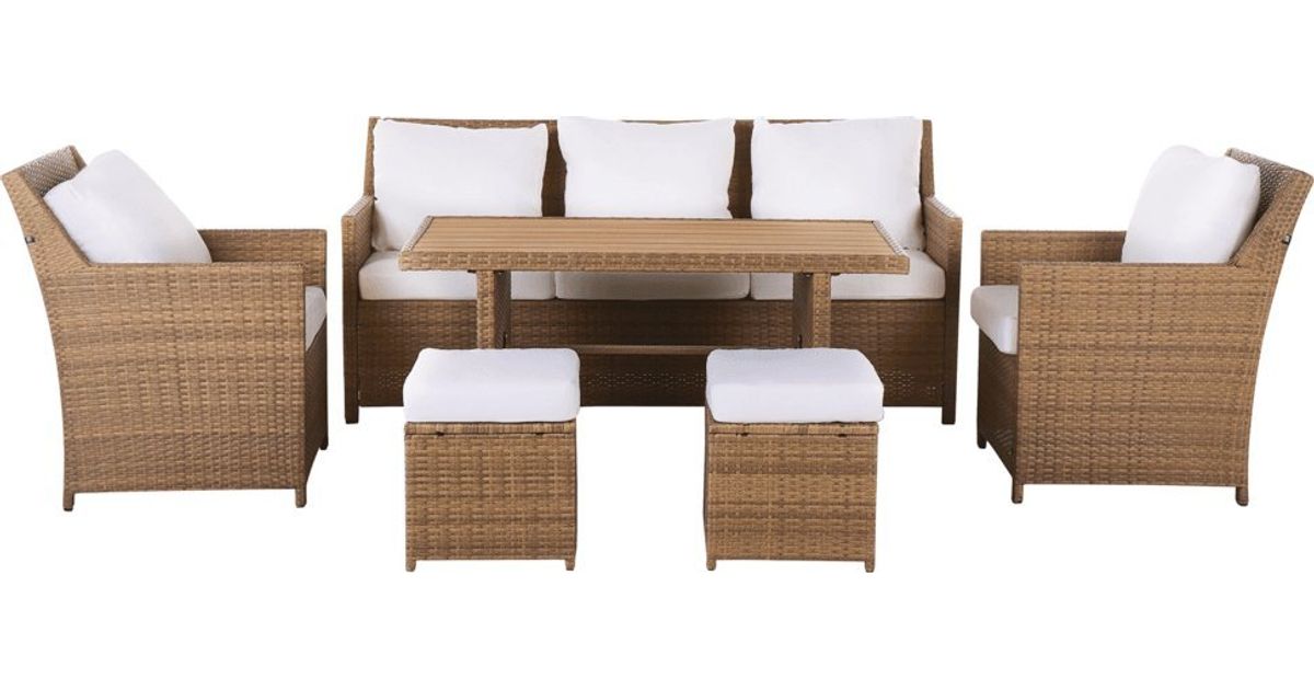 5 seater rattan garden furniture white FONTI Komplektid Lauad ja toolid Aiamööbel Aed ja