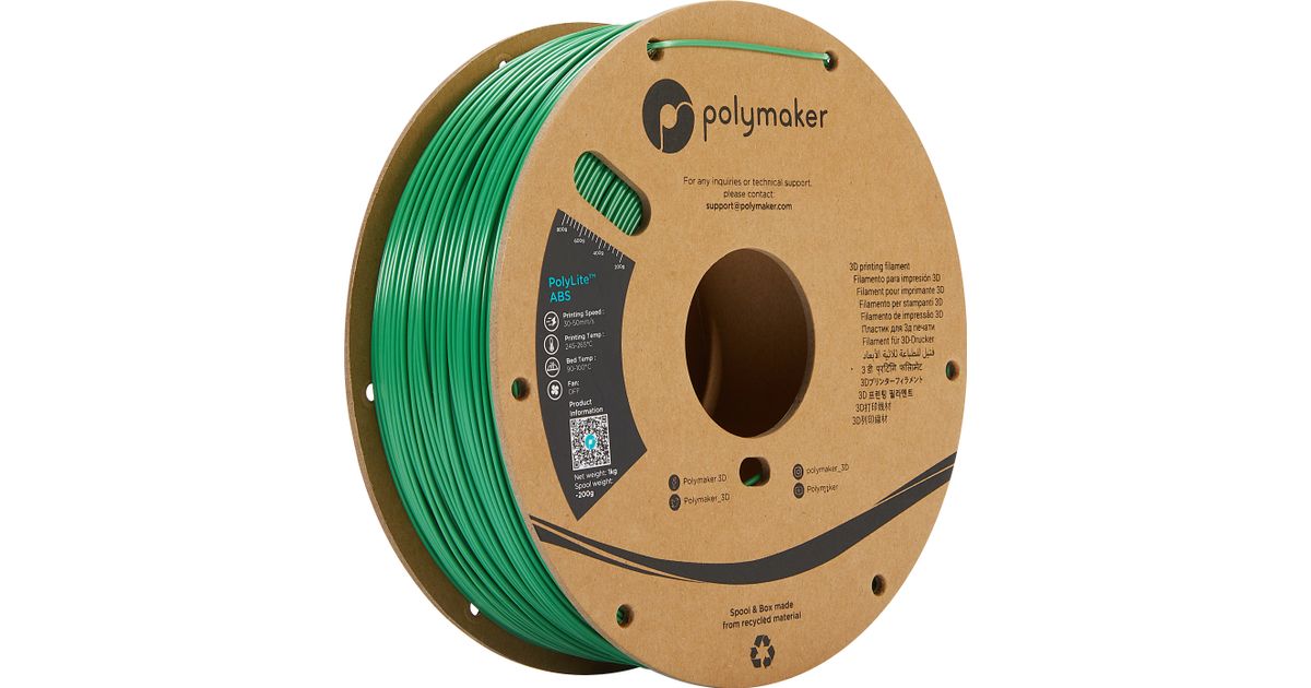 Polymaker PE01005 3D printing material ABS Green 1 kg - 3D printer  accessories - Printers, scanners & accessories - IT equipment - MT Shop