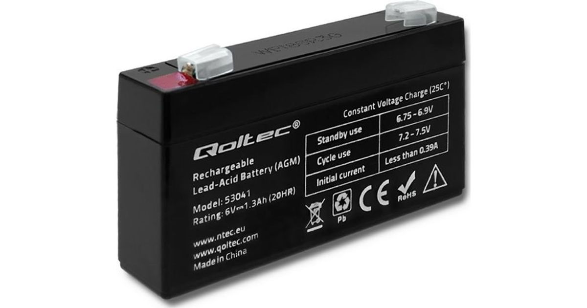 Qoltec 53041 vehicle battery AGM (Absorbed Glass Mat) 1.3 Ah 7.5 V 19.5