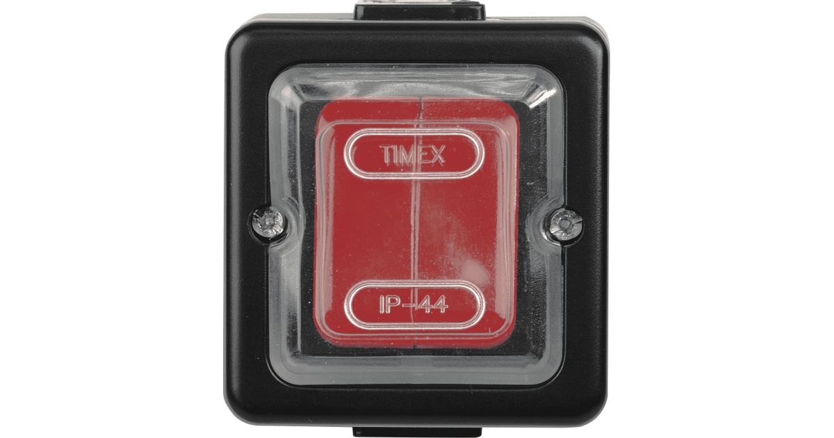 TIMEX-Elektro LOFT two-way switch IP44 black, red rubber button (WNT-5J ...